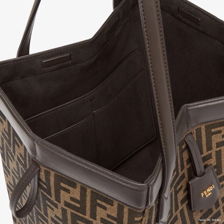 Cheap HOT FF Origami Fabric Brown Motif In Fendi Medium Bag 0726